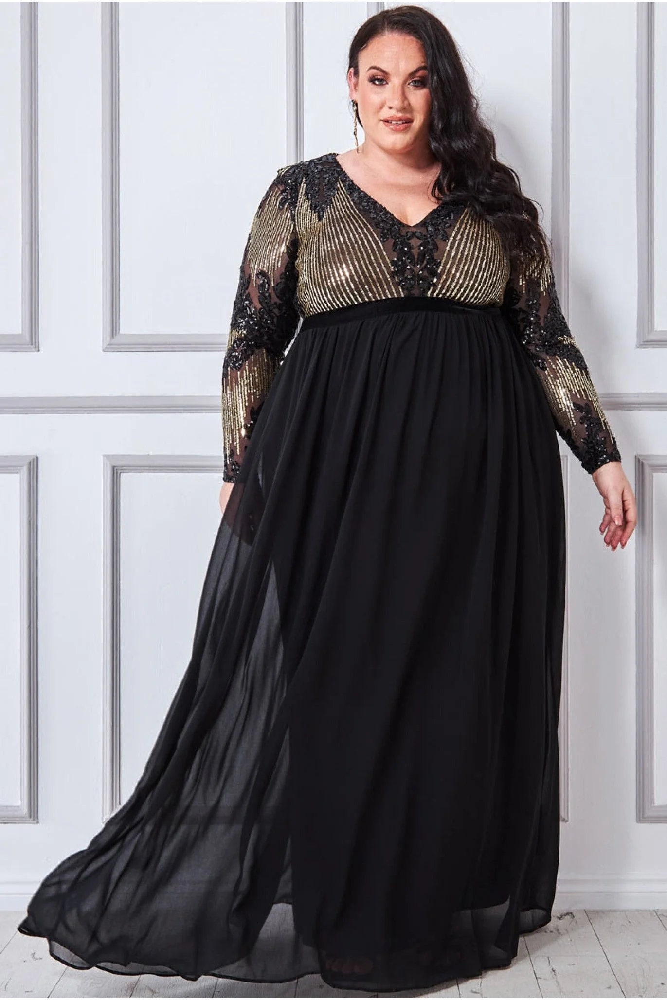 Black plus size gown hot sale