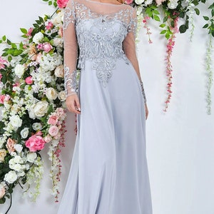 Platinum Grey Plus Size Evening Dresses from The Darius Collection