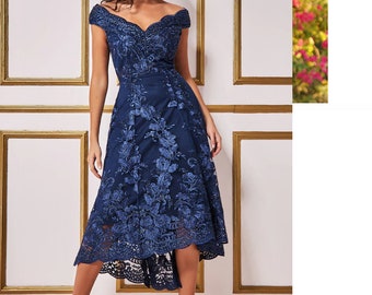 Hi Low Dress (Navy) mother of bride/groom,  wedding guest,   cocktail,   ball,  cruise,  special event