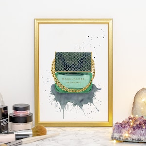 Marc Jacobs, Decadence, Fragrance, Perfume Bottle, Watercolour, Illustration, Giclee Watercolor Print, Bathroom Art, Ensuite, Fashion Art,