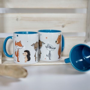 Mug forest animals ceramic