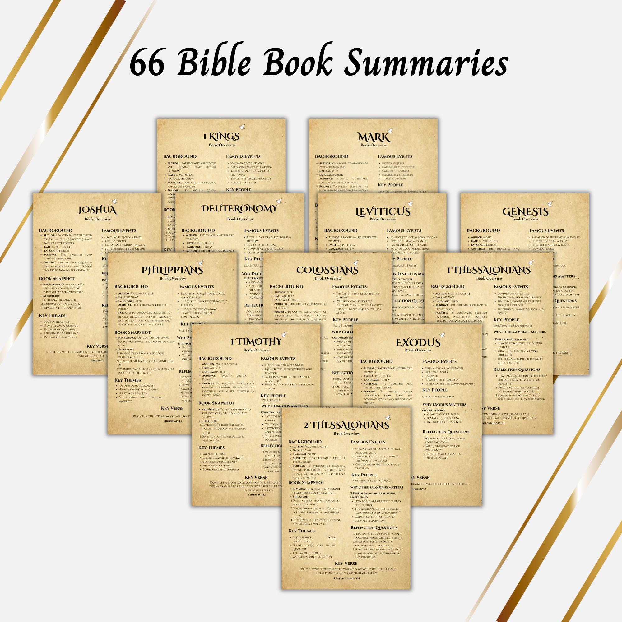 66 Bible Books Summary | Bible Study Guide for Beginner | PDF Instant ...