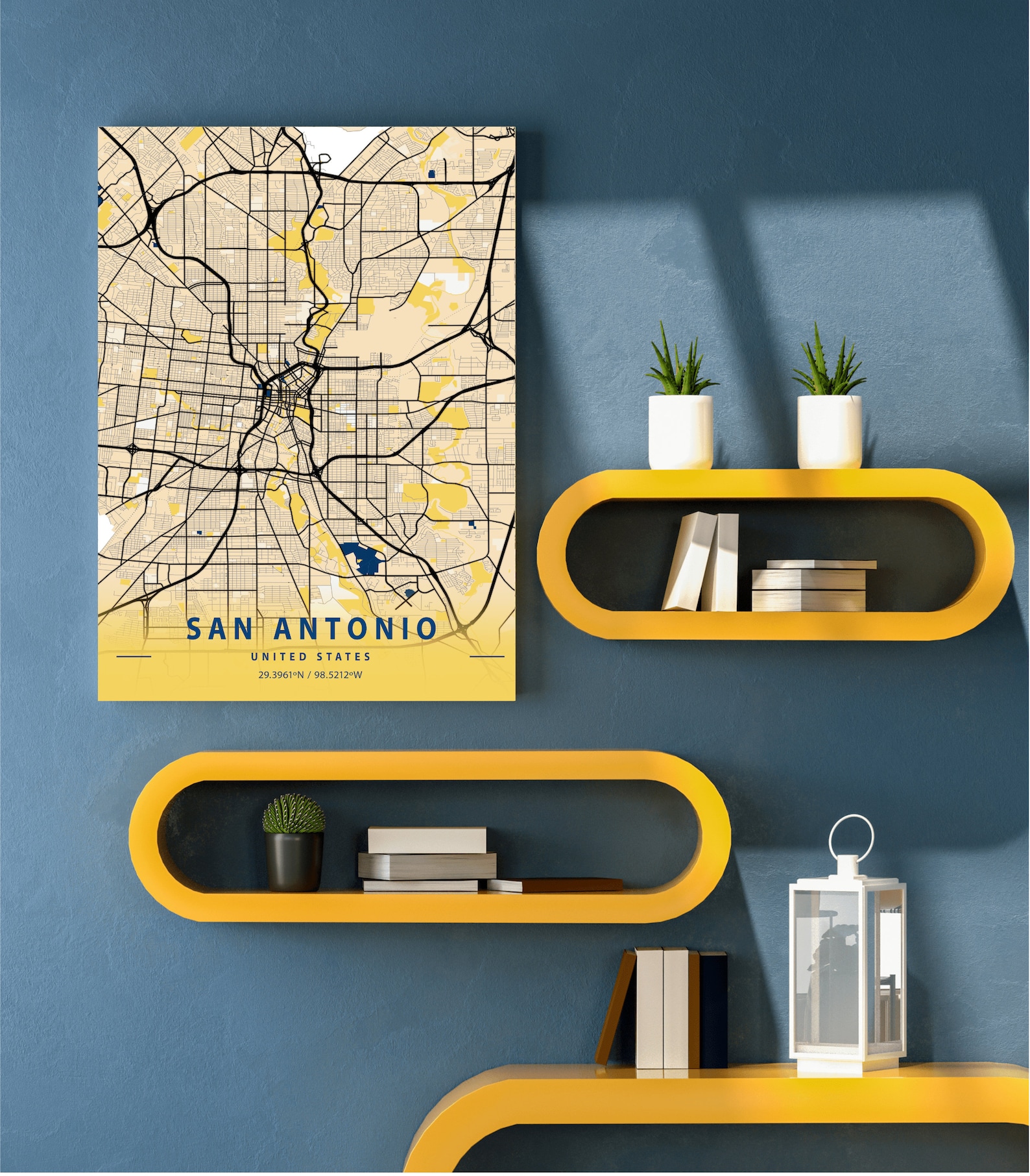 San Antonio Map Art San Antonio TX Wall Art San Antonio City Etsy