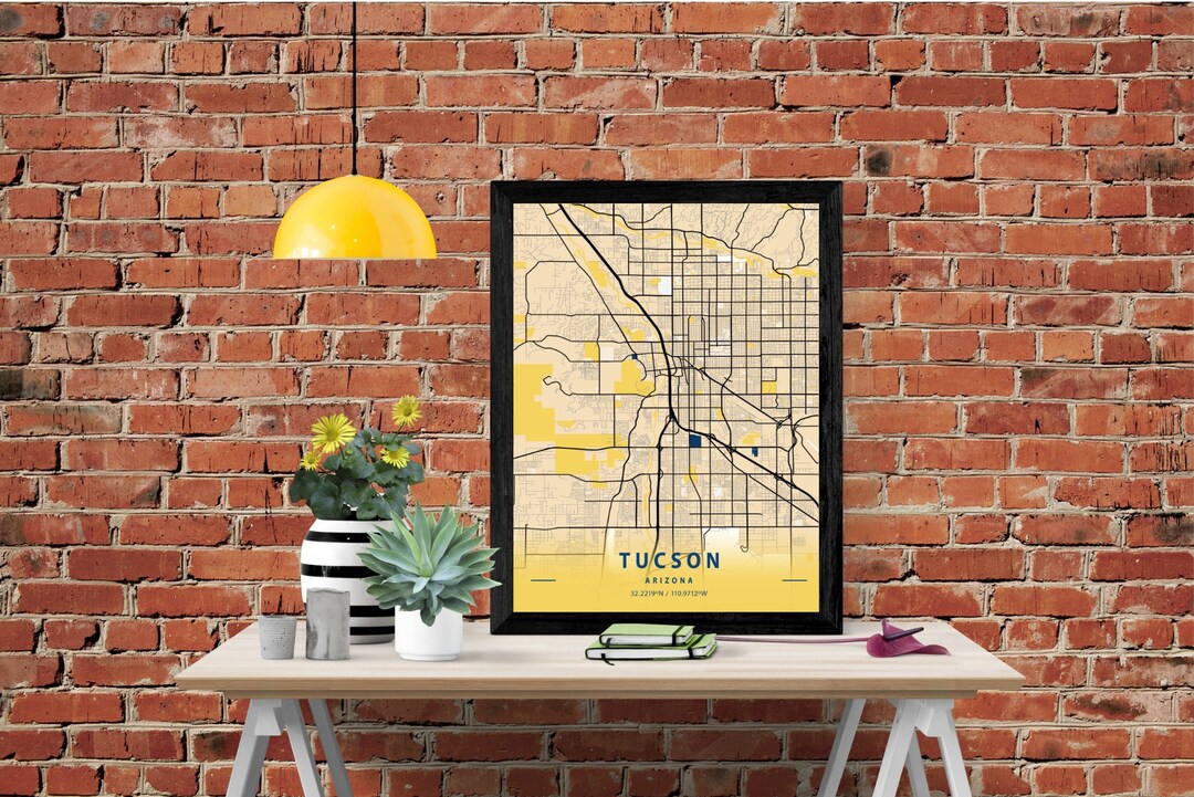 Tucson Arizona Map Printable, Tucson Map Wall Art, Tucson Poster Print