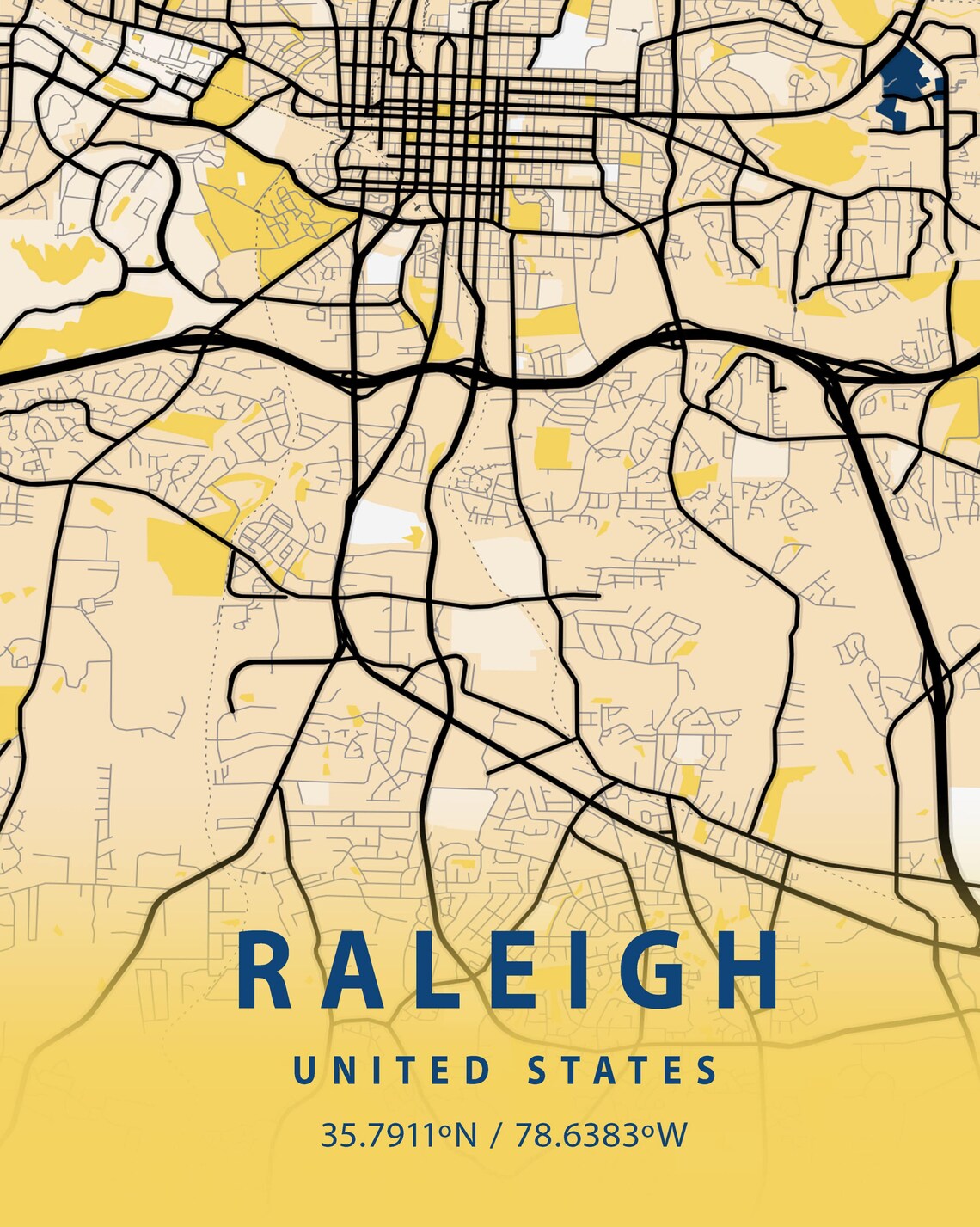 Raleigh Map Printable, North Carolina City Wall Art, Raleigh NC Map ...