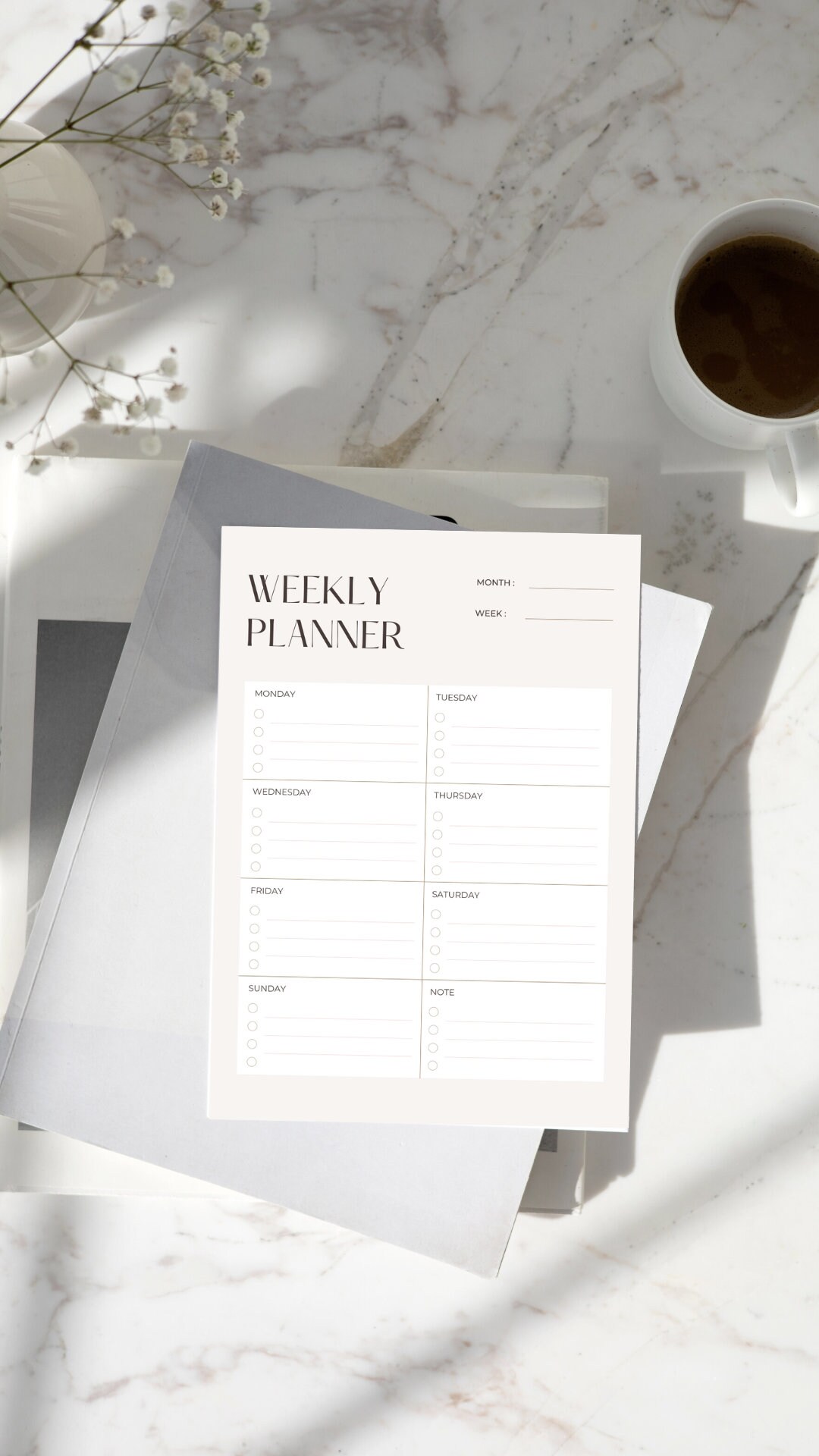 Editable Weekly Planner Row EDITABLE WEEKLY PLANNER - Etsy