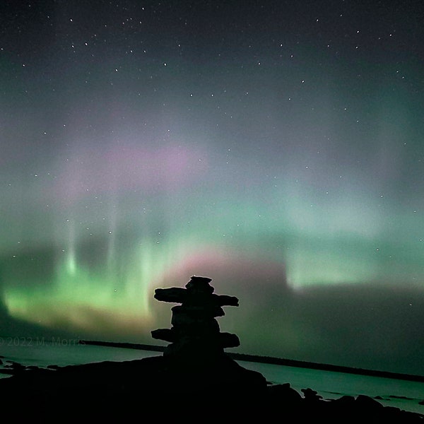 Northern Lights and The Inuksuk Aurora borealis photograph download