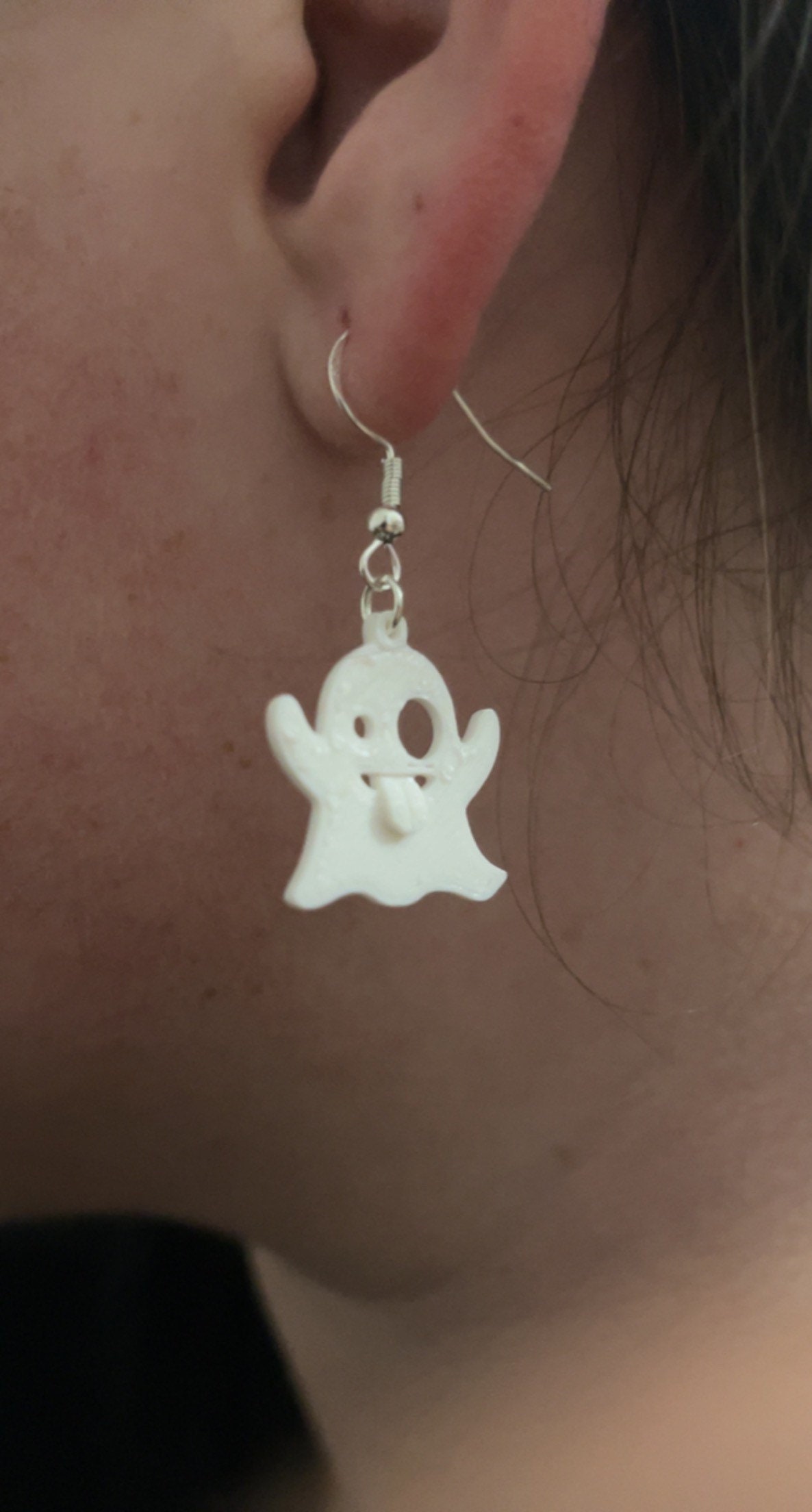 Orecchini Fantasma In Argento 925 Per Halloween - A Goccia, Carini E Leggeri - Regalo Donna