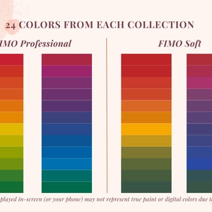 24 Colors FIMO Professional Recipe for FIMO Professional Color Mixing Guide for Fimo Professional Polymer Clay Starter Kit