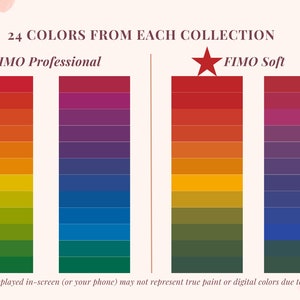 24 colores FIMO Soft Receta para FIMO Soft Guía de mezcla de colores para el kit de inicio de arcilla polimérica Fimo Soft