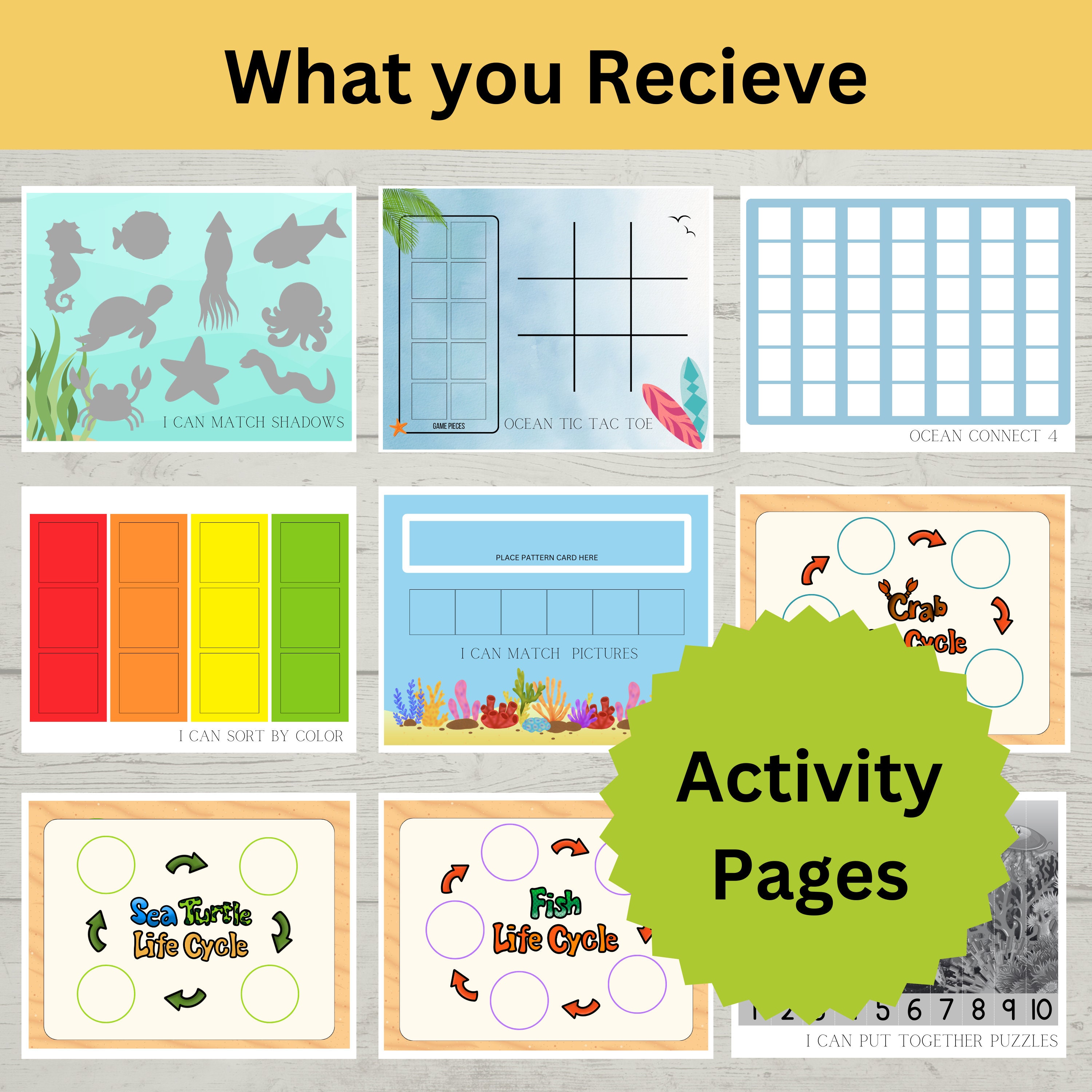 Ocean Animals Activity Book | Busy Book |toddler Preschool | Printable ...