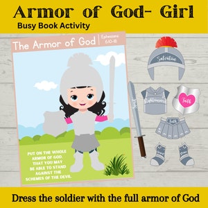 Armor of God | Printable | Busy Book | Quiet Book | Toddler Preschool Activity | Sunday School | New Testament | Jesus | Faith | Christian