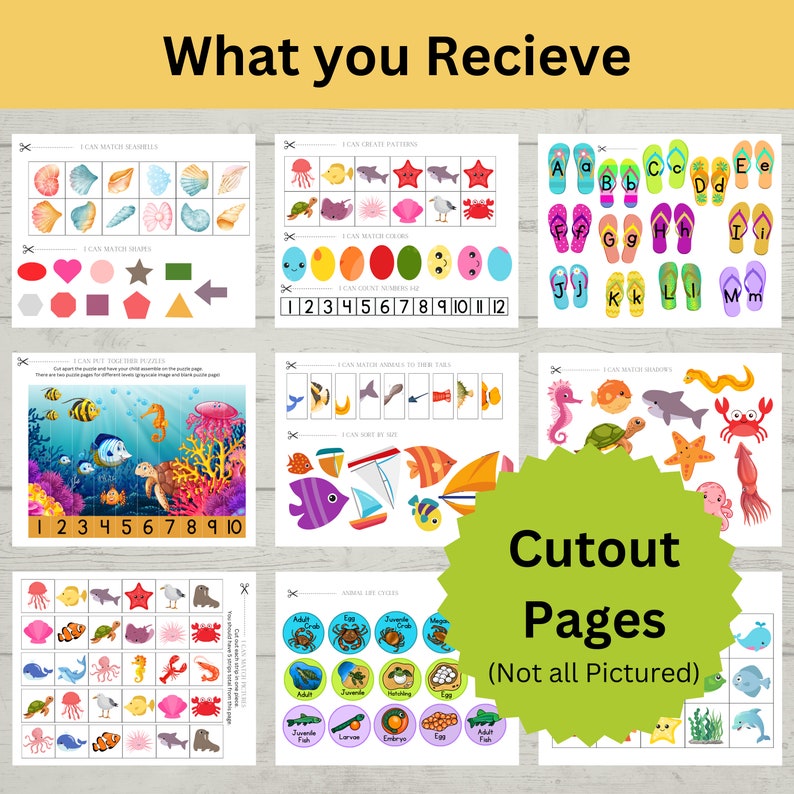 Ocean Animals Activity Book | Busy Book |toddler Preschool | Printable ...