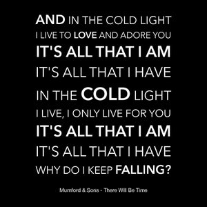 Mumford & Sons - There Will Be Time - Pôster de letra de tipografia - Tamanho A4