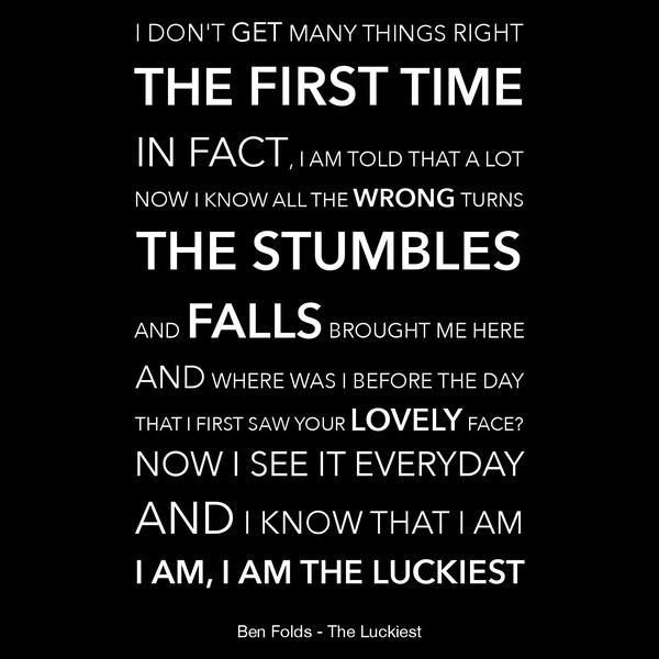 The Luckiest Lyrics - Etsy