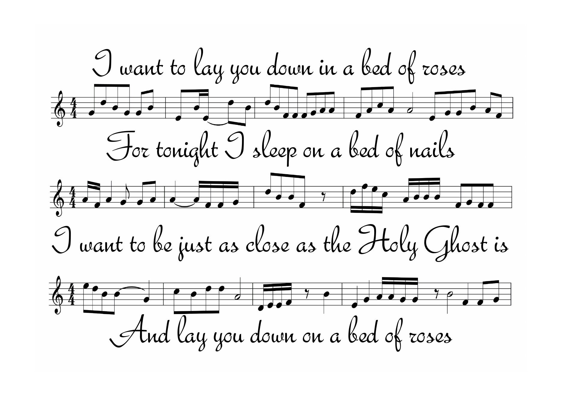 Bon Jovi Bed of Roses Song Sheet Poster A4 Size Etsy