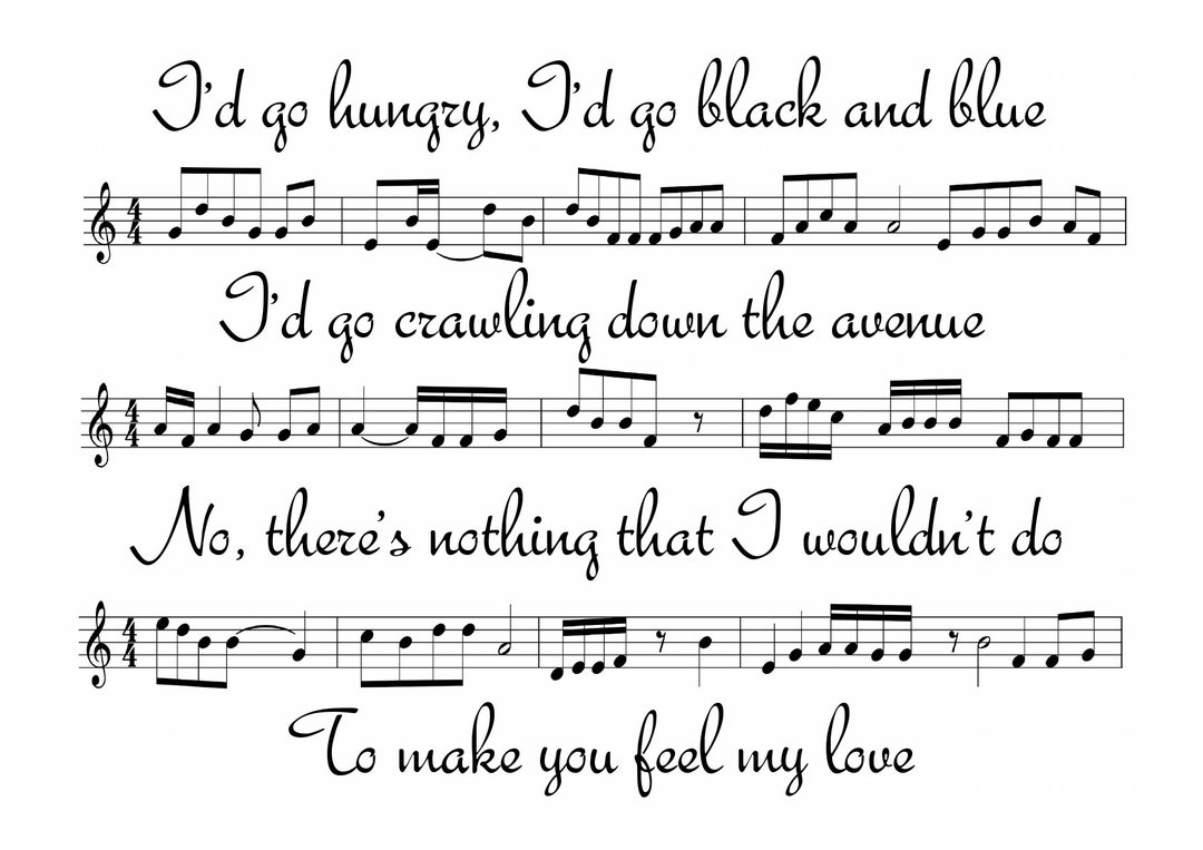 Adele - Make You Feel My Love - Song Sheet Poster - A4 Size - Etsy