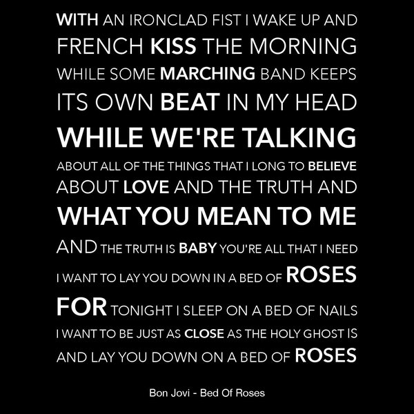 Bon Jovi Lyric Etsy