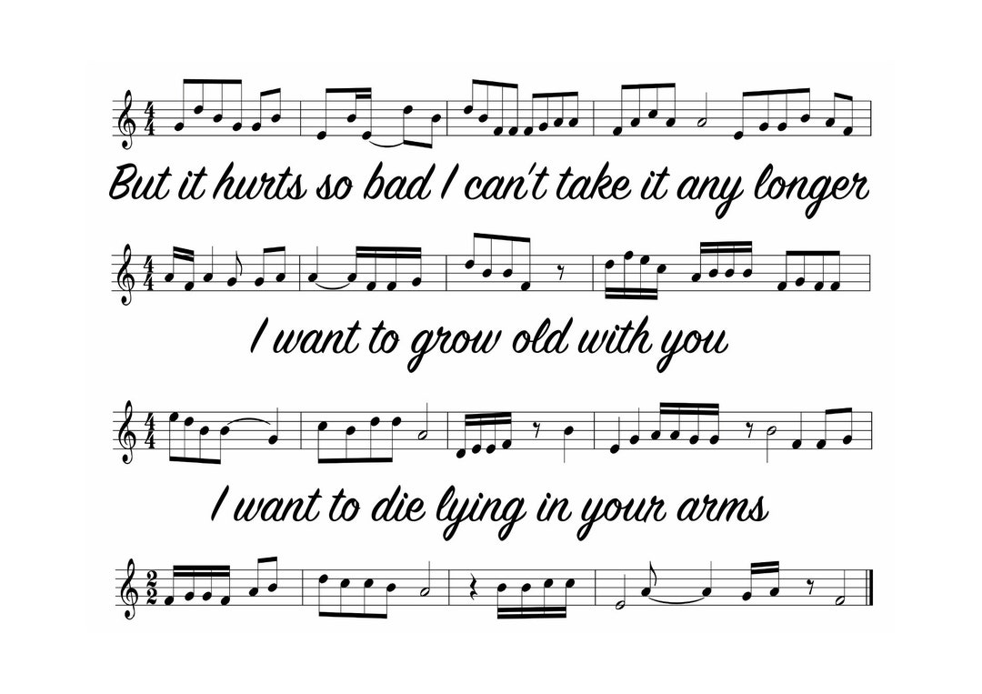 Westlife I Wanna Grow Old With You Song Sheet Poster A4 Etsy