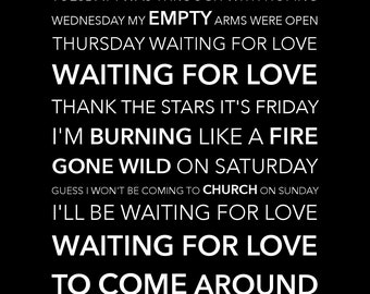 Waiting For Love Avicii Lyrics Sticker for Sale by elizastogan