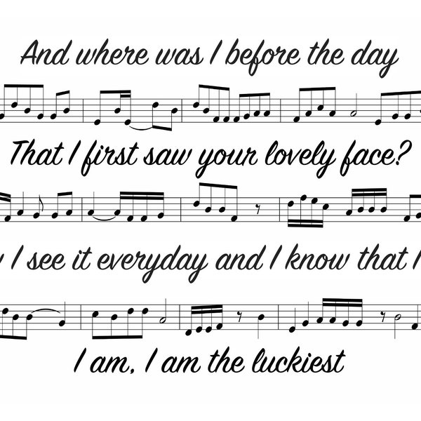 The Luckiest Lyrics - Etsy