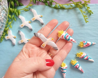 Seagull and Chips Earrings