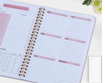 The New A5 Spiral Planner/Notebook with touch-screen Stylus Pen with Option to Personalise
