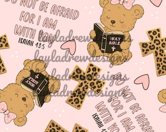 Faith Based Seamless File | Do Not Be Afraid Bible Verse Seamless Pattern | Jesus |