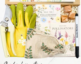 Garden Gift Box – Gardening Kit for Plant Lovers – Personalized Thank You Box – Mom, Grandma, or Friend – Flower Seeds & Tools