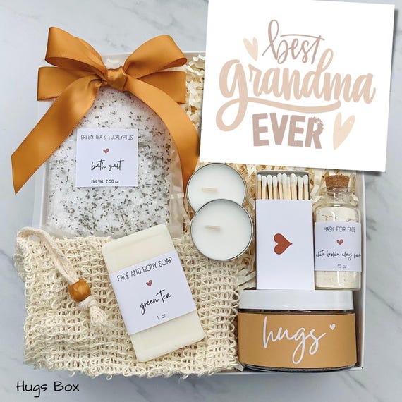 Grandma Gift Box – Best Grandma Ever – Gift for Nana or Granny – Personalized Card – Relaxation Kit – Birthday or Thank You Gift