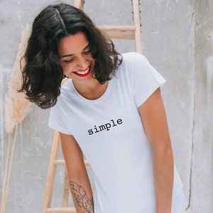 Eco-friendly Women's Short Sleeve T-shirt, Simple Printed Product, Printed in France, Perfect Gift Idea
