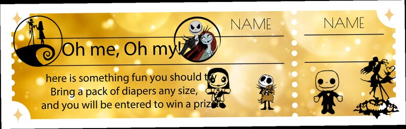 Nightmare Before Christmas Raffle Tickets - Etsy