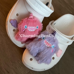 SET Fluffy Baby Monster Shoe Charms Shoe Accessories-Cute Girly Shoe Clips Decorations