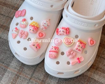 SET Pink Cuties KT Shoe Charms Girls Shoe Accessories-Cute Girls Shoe Clips Decorations