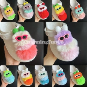 Exclusive Customized Easy-Clip Fluffy Shoe Charms Shoe Accessories-Cute Girly Shoe Clips Decorations