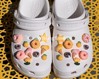 22PCS Donut Foodie Charms Accessories-Cute Girls Shoe Clips Decorations