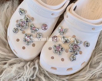SET Easy-clip Pink Gem and Bear Shoe Charms Shoe Accessories