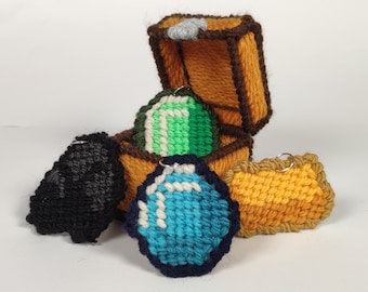 Patrón de lienzo de plástico de minerales de Minecraft, descargar pdf, decoración de escritorio de jugador