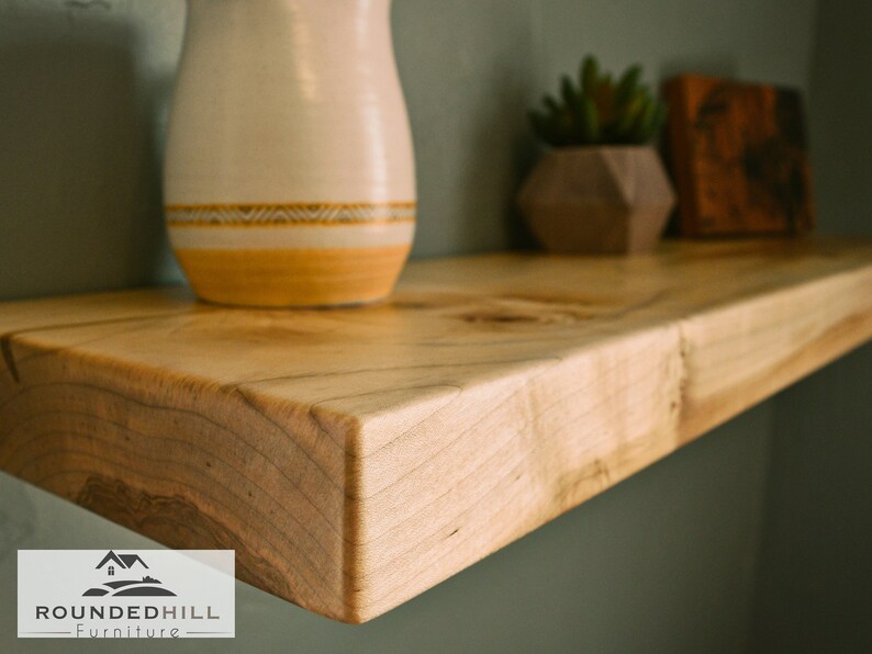 Floating Shelf, Custom Maple Shelf, Solid Wood Shelf, Hidden Bracket