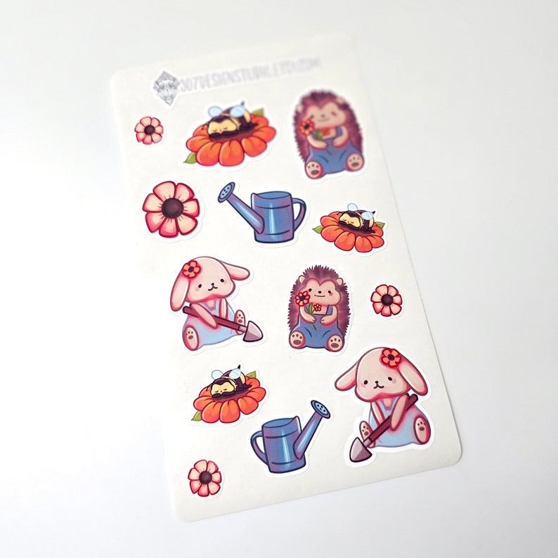 Gardening Critters Sticker Sheet | Journaling Planning Stickers | Cute ...