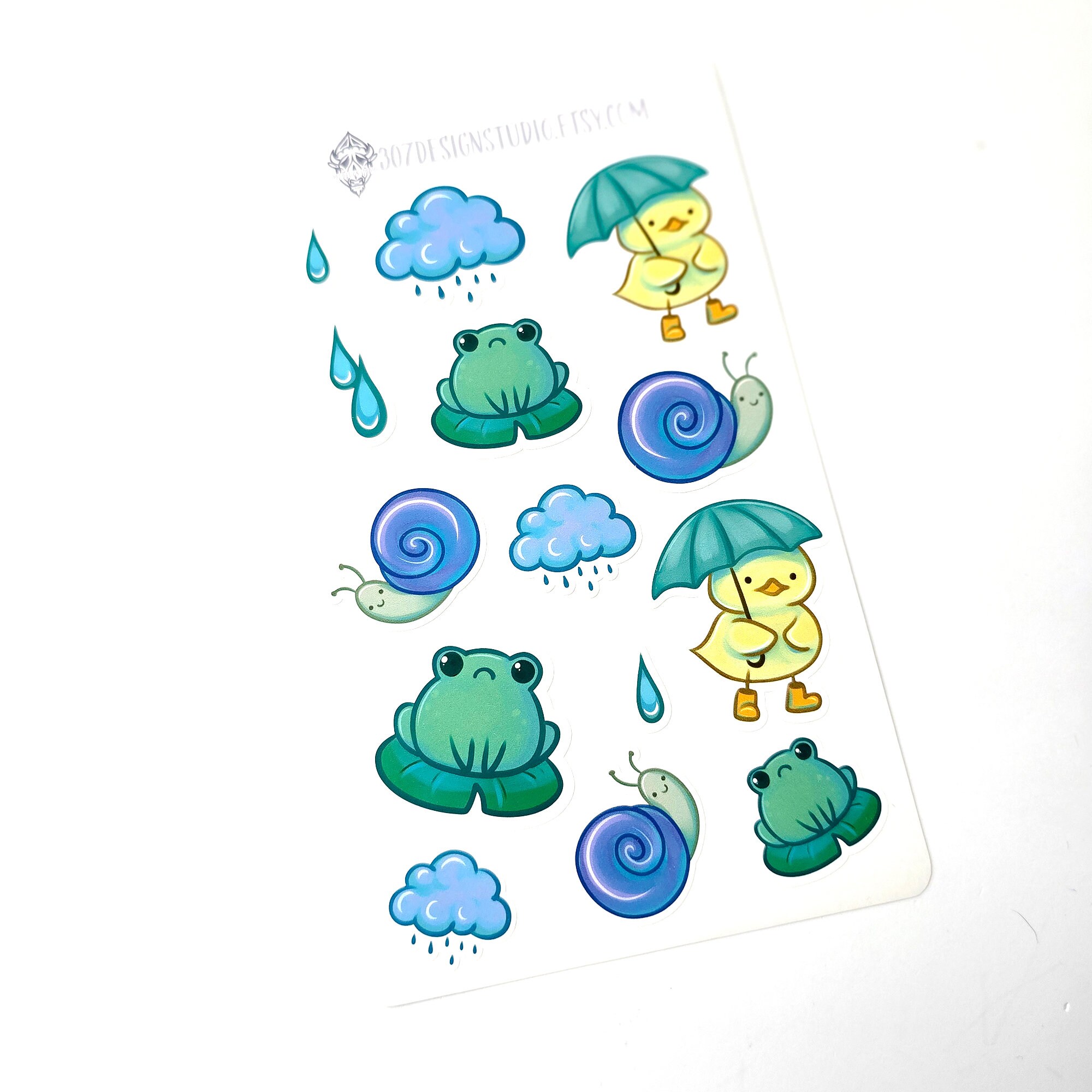 Rainy Day Critters Sticker Sheet | Journaling Planning Stickers | Cute ...