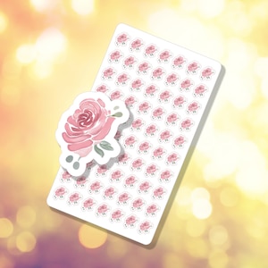 Mini aquarel roos stickervel | Journaling planningsstickers | Leuke decoratieve stickers | B-0093 | Geen verzendkosten