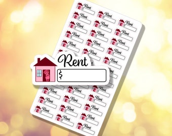 Rent Payment Due Fillable Sticker | Budgeting | Planner Sticker Sheet | Georgette | B-0133 | Free shipping
