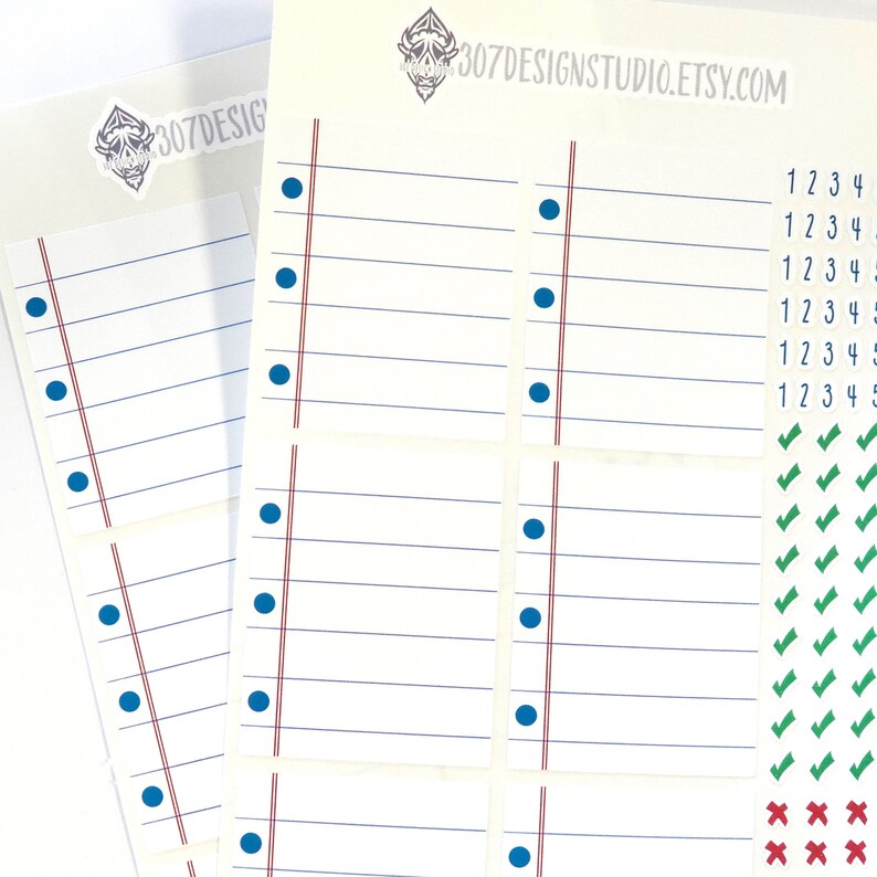 Notebook Line Sticker Notebook Paper Stickers | Fillable Full Box Sticker | Planner Sticker ...
