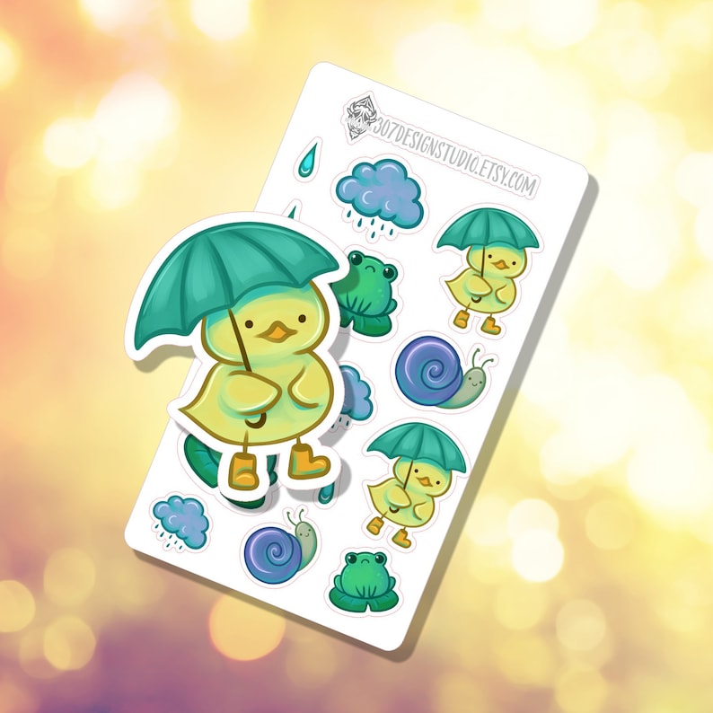 Rainy Day Critters Sticker Sheet | Journaling Planning Stickers | Cute ...