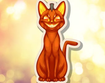 Jack-O-Lantern Cat Die Cut Sticker | Laptop Water Bottle | Decorative Animal | Halloween Vintage | A-103 | Free US Shipping