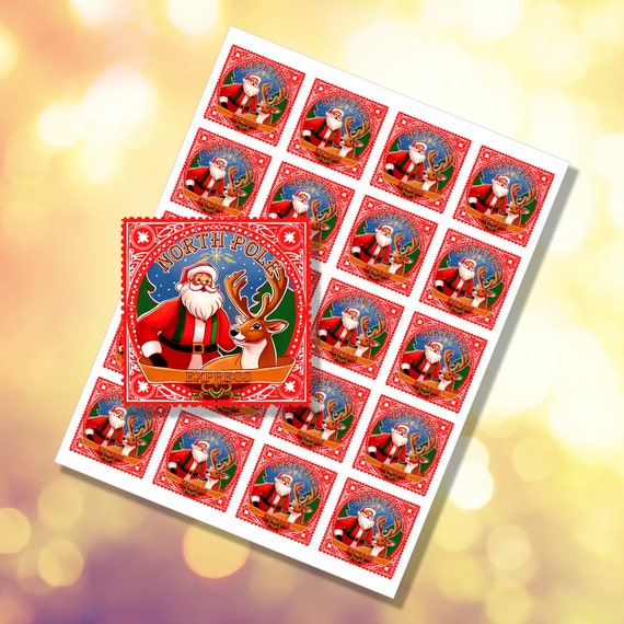 North Pole Express Stamp | Envelope Sealers | Christmas Labels | Stationary Journaling Stickers | C-039 | Free shipping