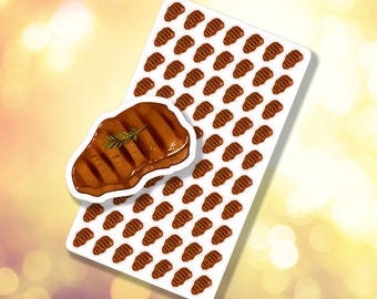 Steak Icon Sticker Sheet | Health and Self Care Stickers | Planner Sticker Sheet | Calendar Stickers | Diet Tracker Stickers | B-0131