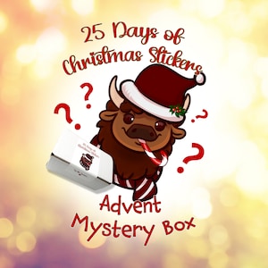 25 Days of Christmas Stickers | 12 Days | Advent Mystery Surprise Box | Waterproof Sparkle Decals | Free Shipping