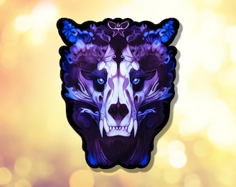 Lion Skull Creature Die Cut Waterproof Sticker | Laptop Water Bottle | Fantasy Art | A-141 | Free US Shipping